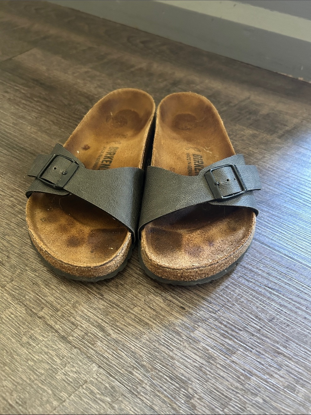 Birkenstock Black Single Strap Slide Sandals